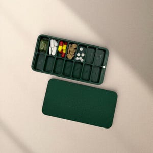 AM PM-pillendoosje, magnetische sluiting, reismedicijnetui