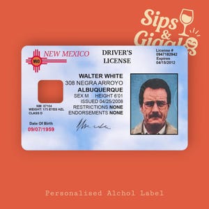 Étui pour carte Walter White, habillage pour carte de crédit/débit avec licence Parodie, emballage pour carte Breaking Meme, cadeau amusant pour les fans de télévision, compatible avec les puces électroniques