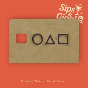 Circle Triangle Square Card Cover, Game Invite Inspired Credit/Debit Skin, Minimalist Card Wrap, Mystery Card Meme Accessory