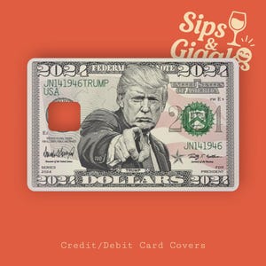 Trump Dollar Bill Kartenhülle, Lustige Kredit- / Debitkarten-Haut, Politische Parodie Card Wrap, Neuheit Chip Cover, Gag Geschenkidee