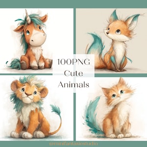 100 Adorables Animaux PNG – Fourrures Douces and Plumes Magiques ! Idéal pour Cartes, Albums, Décoration, Découpage & Invitations Enfants