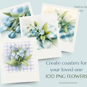 Ensemble romantique de 100 PNG Fleurs sur Serviettes | Décors rustiques pour le Découpage, Graphiques Cottagecore, Décorations de Cuisine