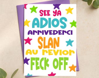 Lustige Abschiedskarte: Sarkastischer Abschied, Neuer Job, Abschied