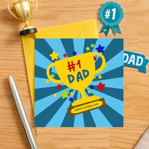Vaderdagkaart vadertrofee nr. 1 | Vaderdagkaart voor hem | Fijne Vaderdagkaart