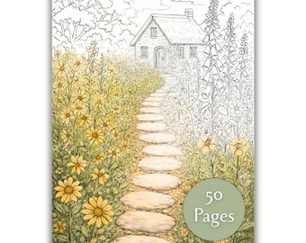 Wildflower Coloring Book for Adults – 50 Botanical Floral Pages for Stress Relief (Printable)