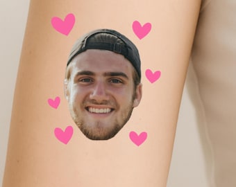 JGA Tattoo mit Gesicht I Personalisierte Party Tattoos I Bachelorette Geschenk I Brautparty I JGA Geschenk I Lustig I Hochzeit