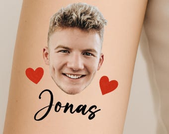 JGA Tattoo mit Gesicht I Personalisierte Party Tattoos I Bachelorette Geschenk I Brautparty I JGA Geschenk I Lustig I Hochzeit