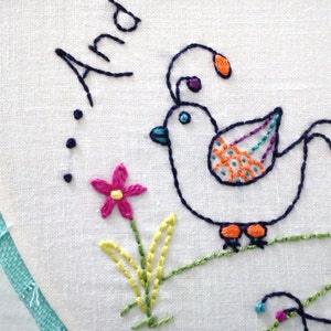 Whimsical Bird PDF Embroidery Pattern image 5