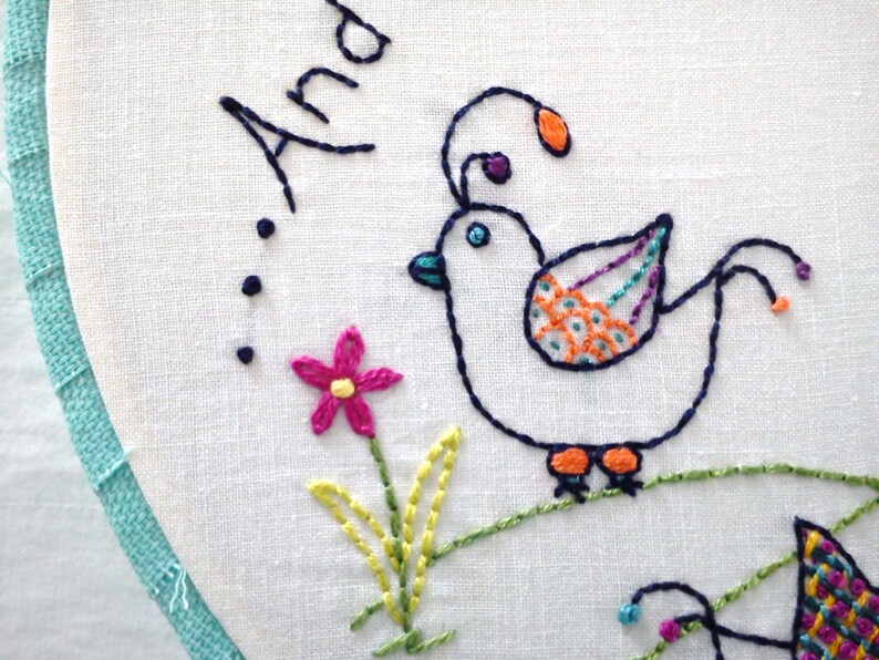 Whimsical Bird PDF Embroidery Pattern image 5