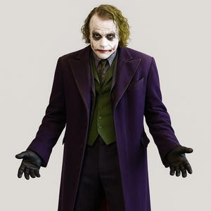 Joker Cosplay Overcoat | Heath Ledger Puprle Long Trench Coat | Joker Purple Coat | Cosplay Gothic Coat | Halloween Gift For Him