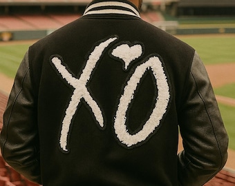 The Weeknd XO Tour Varsity Black Bomber Handmade Lettermen Jacket