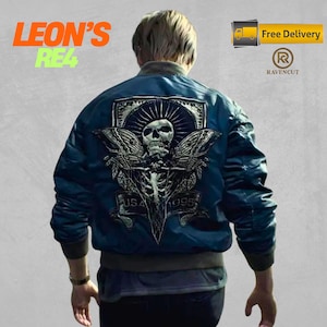 Leon kennedy blue bomber jacket - Etsy 日本