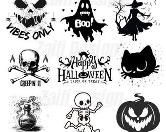 Halloween SVG Bundle für Kids: Hexe, Geist, Gruselige Designs (Digitale Dateien)
