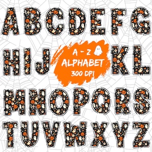 Halloween Alphabet PNG Clipart, Halloween Decor, Halloween Letters, Alphabet Png, Spooky Season, Halloween Art, Spooky Letters