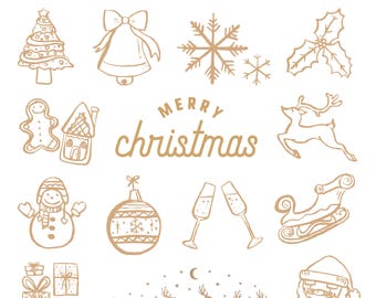 Merry Christmas Clipart Bundle 2025: Weihnachtsmann, Schneemann, Rentier (SVG, PNG, DXF Sofort-Download)