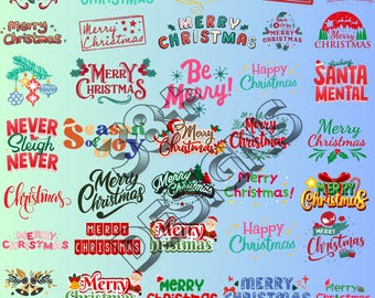 Merry Christmas SVG Bundle: Weihnachten PNG, Urlaub Handwerk, Karten, Dekor (Digitaler Download)