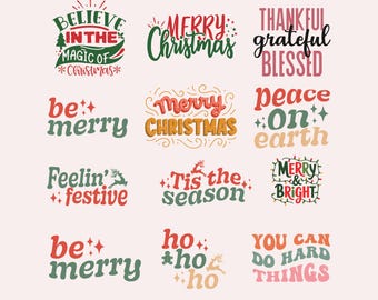 Frohe Weihnachten SVG Bundle: Weihnachts Sprüche, Shirt Designs (Digitaler Download)