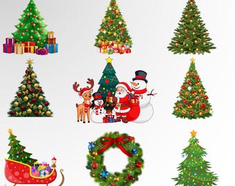 Weihnachtsbaum SVG Bundle: Urlaub Clipart, Cricut Schnitt Dateien (Digitaler Download
