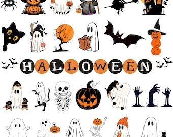 Halloween Geist SVG Bundle: Gruselige Clipart, Cricut & Silhouette Schnitt Dateien (Digitaler Download))