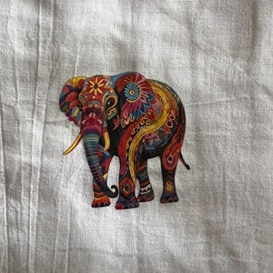 Vibrant, Colorful Elephant Kitchen Towel