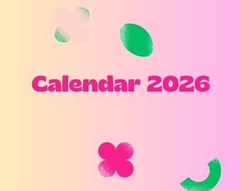 Maandkalender 2026 | Kleurrijke planner (pdf-download)