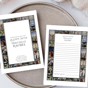 Tarjeta de collage de fotos de cumpleaños personalizada con letra: Regalo personalizado para su 30.º cumpleaños: editable, imprimible y descarga digital.