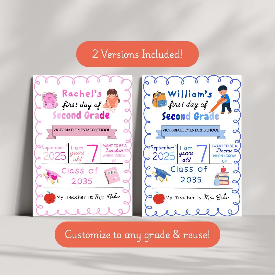 Editable First Day of School Sign – Back to School Printable ...