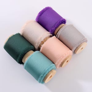 Premium Ribbon Set - 1.65&quot; x 5 Yards, 24 Luxe Colors, Reusable Wooden Spool, Perfect for Bridal Hair Accessories
