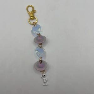 Handmade Keychain, Alien Keychain, UFO Keychain, Fun Keychain, Gold Keychain