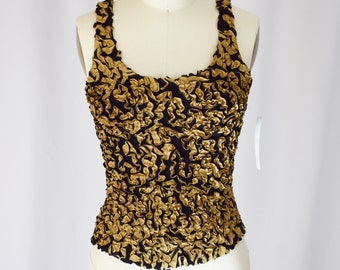 1990s Gold Ribbon Bodice | XS/S