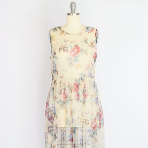 Vintage 1990s Sheer Floral Dress | M