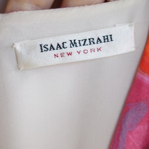 Vintage Y2K Isaac Mizrahi Painted Silk Gown S Designer Floral Print Gown Bridal Wedding Dress image 10