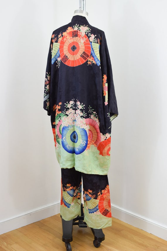 Antique 1920s Silk Pajama Robe and Pants Set | M | 20… - Gem