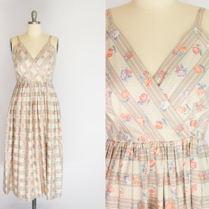 Vintage 1980s Floral Cotton Sundress | M