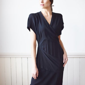 Rare 1940s Gilbert Adrian Black Rayon Crepe Gown S/M Vintage 40s Adrian ...