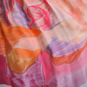 Vintage Y2K Isaac Mizrahi Painted Silk Gown S Designer Floral Print Gown Bridal Wedding Dress image 9