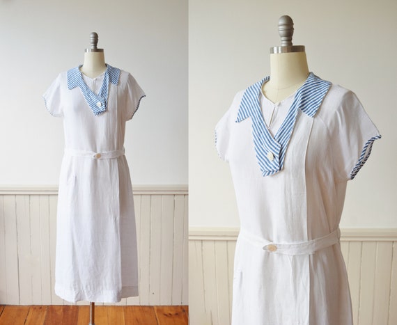 Early 1930s Linen Sport Dress | Late 1920s to Earl