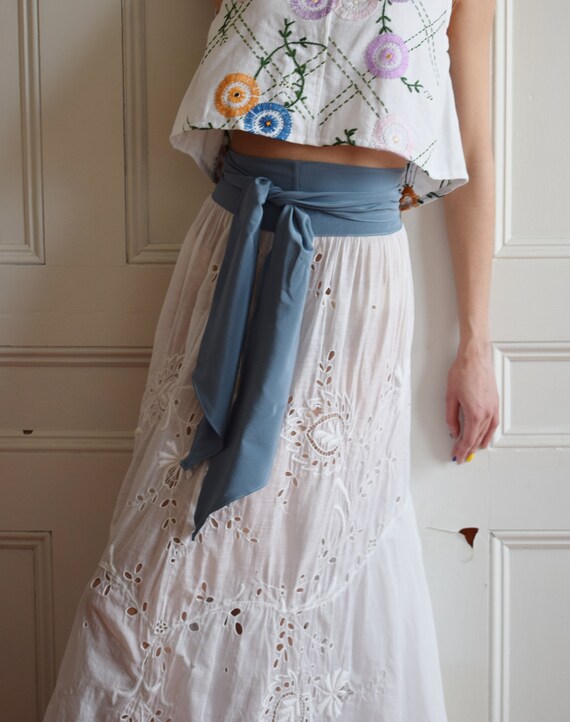 Antique Edwardian Skirt with Sash | XS - image 5