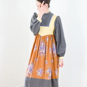 Vintage 1970s Anastasia France Mixed-Textile Dress | XS