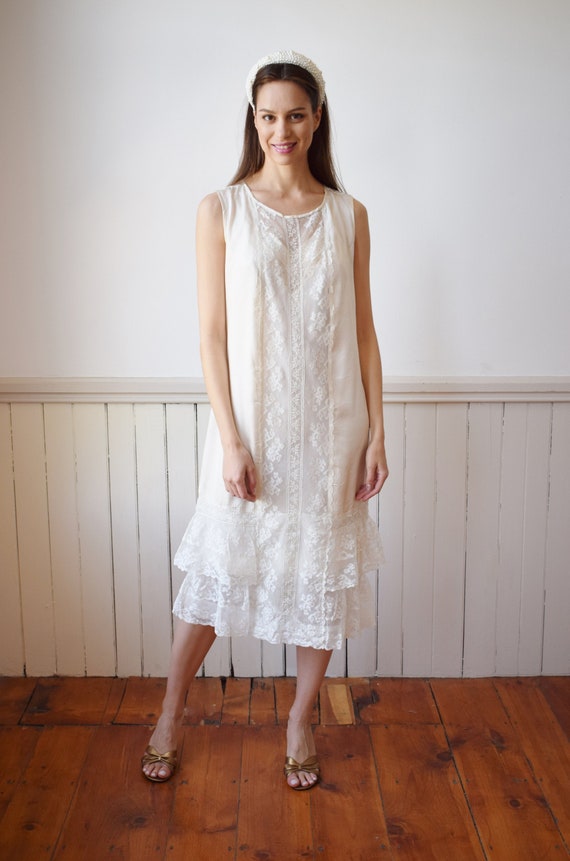 1920s Silk and Lace Gown | S/M