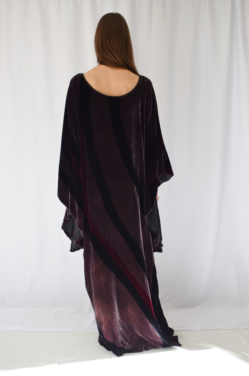 Vintage Velvet Caftan Gown OS image 6