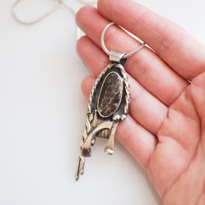 Vintage Sterling Silver and Agate Pendant