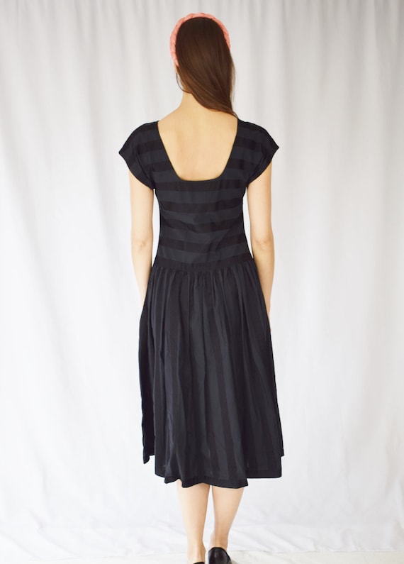 Vintage 1980s Geoffrey Beene Striped Weave Dress … - image 2