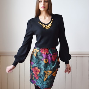 Vintage Sonia Rykiel Snail Shell Top | S | 1990s/y2k Black Wool and Angora Knit Top with Bishop Sleeves and Gold Jingle Shells