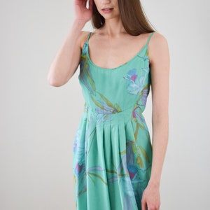 1970s Orchid Print Chiffon Gown XS/S image 5