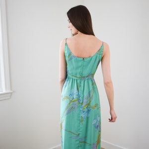 1970s Orchid Print Chiffon Gown XS/S image 7