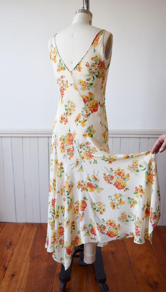 1930s Rayon Floral Nasturtiums Gown | Vintage 193… - image 8