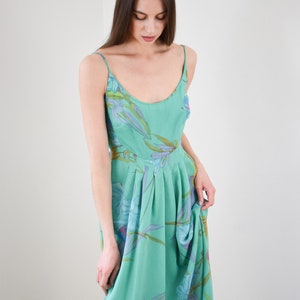 1970s Orchid Print Chiffon Gown XS/S image 3