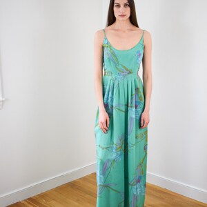 1970s Orchid Print Chiffon Gown XS/S image 2