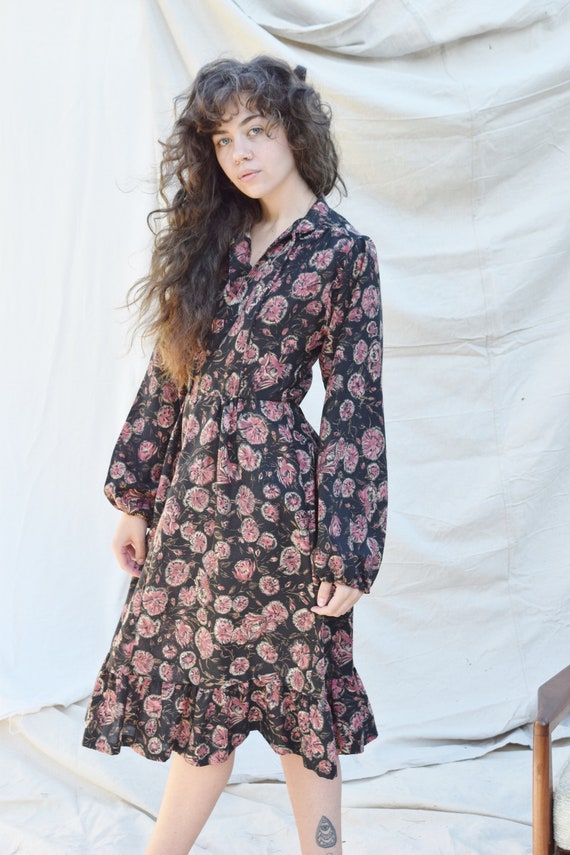1970s Will O' The Whisp Dress | Vintage 1970s Dark